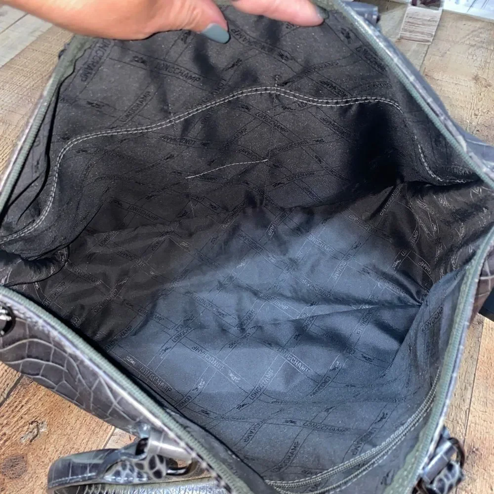 Longchamp croc embossed